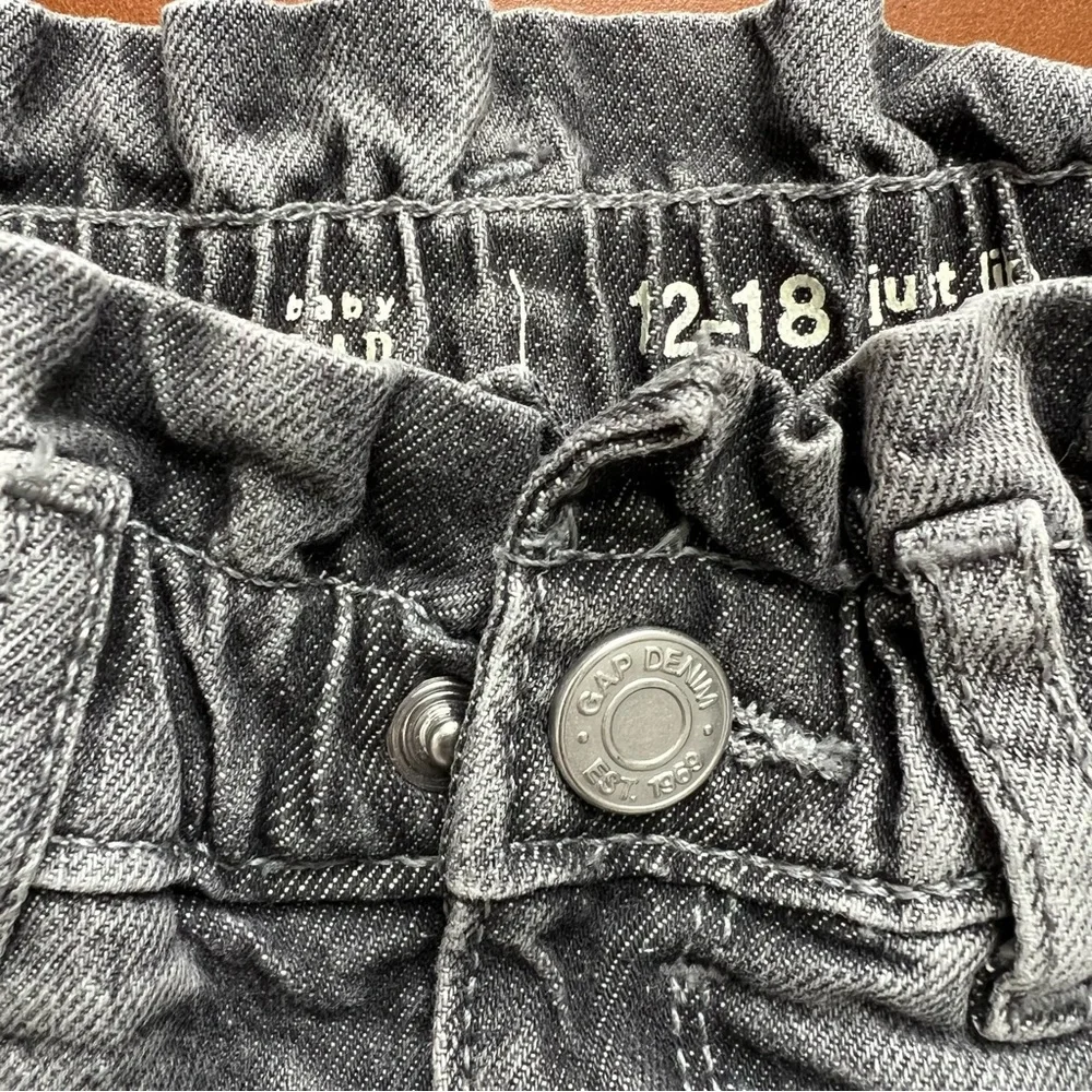 GAP Baby Girls Fleece Lined Mom Jeans, 12-18mo
